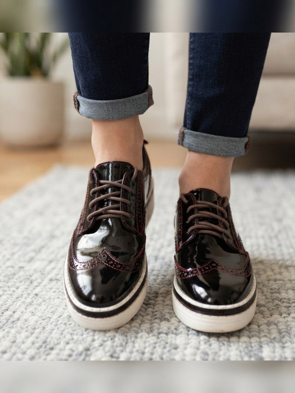 The Wishbone Burgundy Patent Platform
Wingtip Oxfords